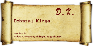 Dobszay Kinga névjegykártya