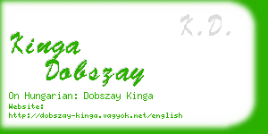 kinga dobszay business card